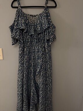 BloomChic Blue Floral High-Low Dress